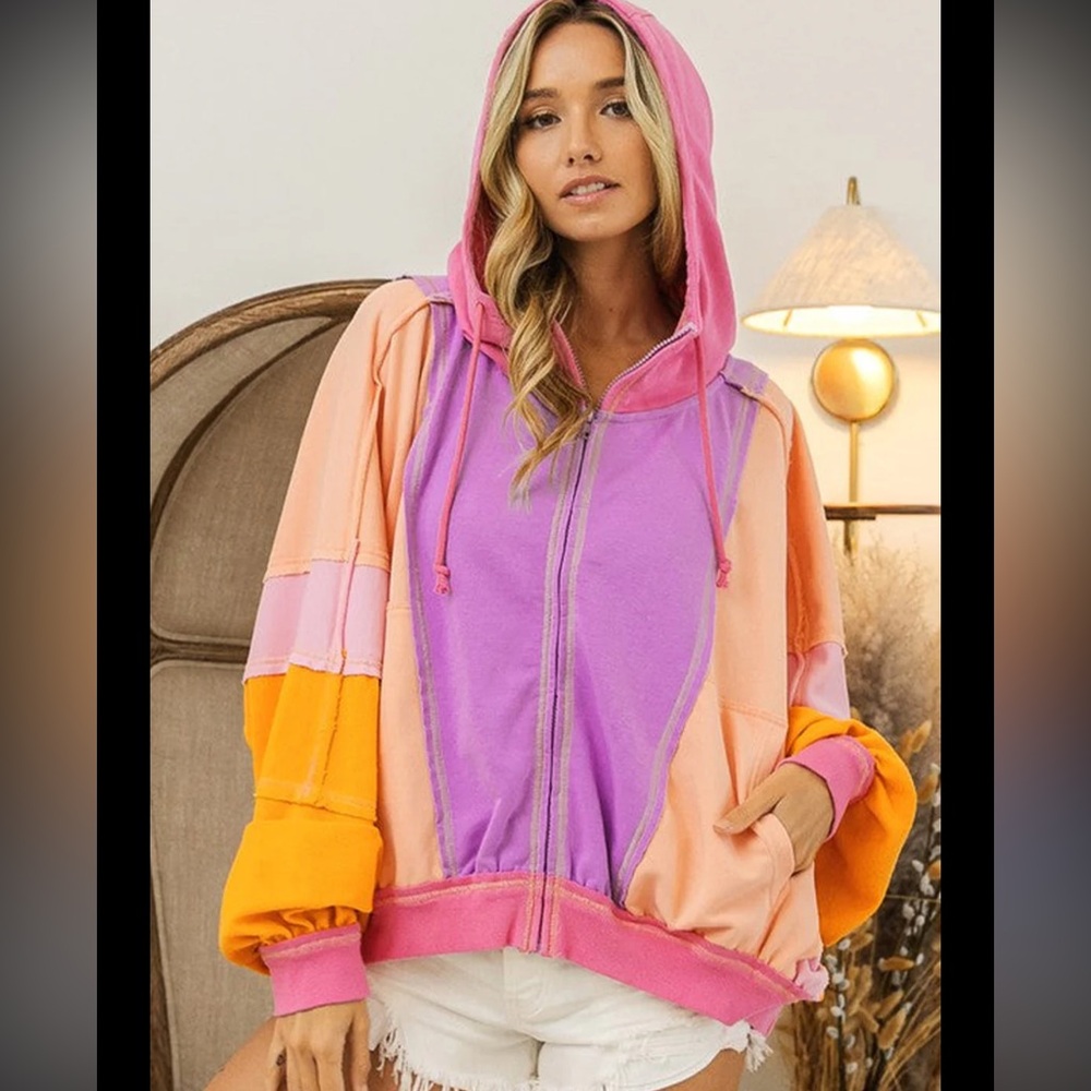 Bibi ColorBlock OverSized Jacket Size Small - Picture 10 of 10